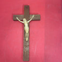 Vintage Wooden Christian Crosses Last Rites, Old Wooden Tin Jesus Lot 4 (Damage)