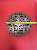 Antique Silverplate Expandable Trivet Au Bon Marche' - Paris Ornate Scrollwork