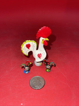 Vintage Portuguese Folk Rooster Figurine Hand Painted Lot 3