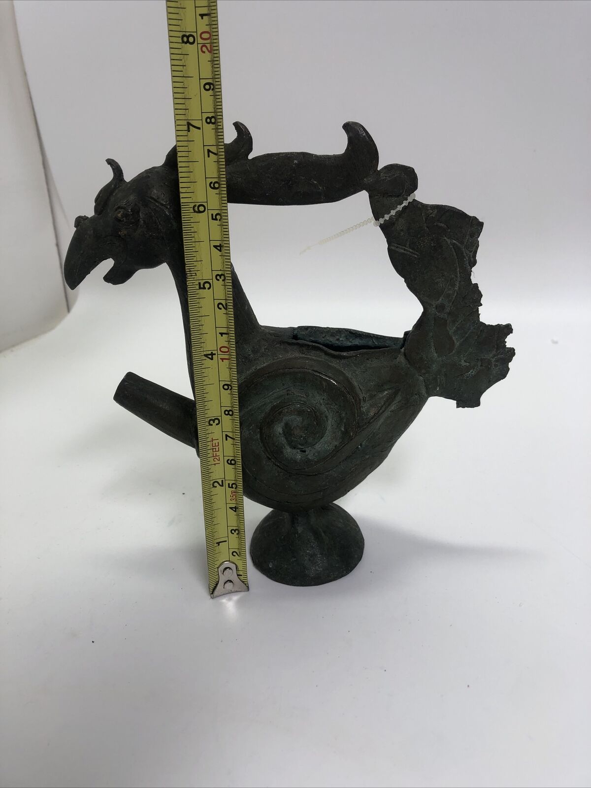 Ancient China Bronze Ware Dynasty Phoenix Bird Zun Wine Vessel Tea Pot