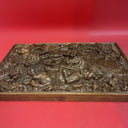 Antique Spanish Walnut Wardrobe Door with Hunting Motif 19”x12”