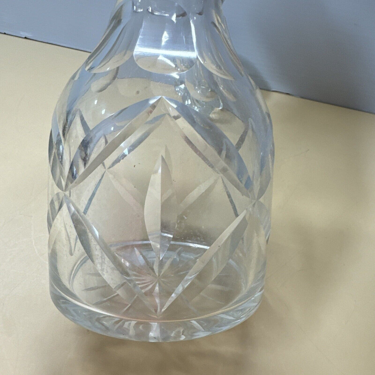 Vintage Clear Crystal Liquor Decanter 10.5” Tall