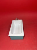 Vintage Block House  Plastic Dollhouse Furniture Bathroom Tub,  Sink, & Toilet