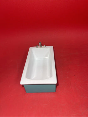Vintage Block House  Plastic Dollhouse Furniture Bathroom Tub,  Sink, & Toilet