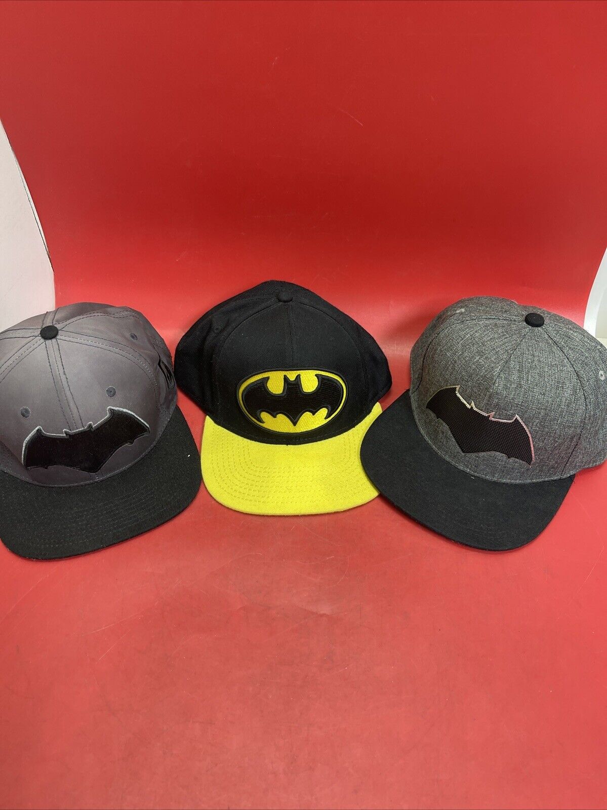 Batman Baseball Caps Lot of 3 Adjustable Strap # 2