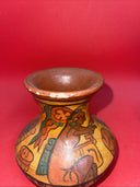 Vintage Hand Painted Aztec Mayan Tribal Art Vases Lot 3
