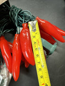 Holiday Time Lot Of 2 Boxes Of Mini Lights (red, green) And Chili Pepper Light