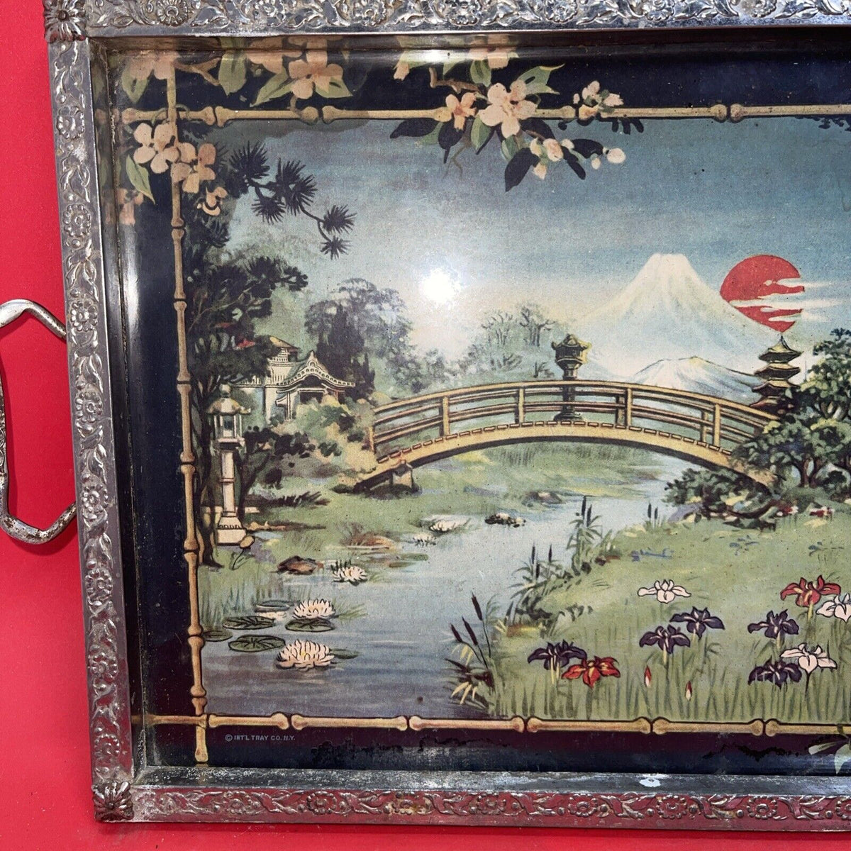 Vintage Asian Motif  Serving Tray