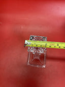 Set of (3) 8" Tall Square Base Glass Candle-stick Holders