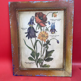 DANACO Floral Art Piece Handfinished By Florentine Artisan Italy Print 17”x14”