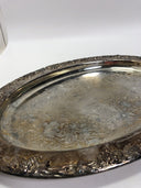 VTG Newport Gorham Silver Plated  oval 16"x11.5" Serving grape decor Tray 