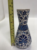 Vtg Handpainted Hellas Texture Vase Blue