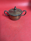 Decorative Sheridan E. P. S. Silverplate lidded sugar bowl ,creamer &tray