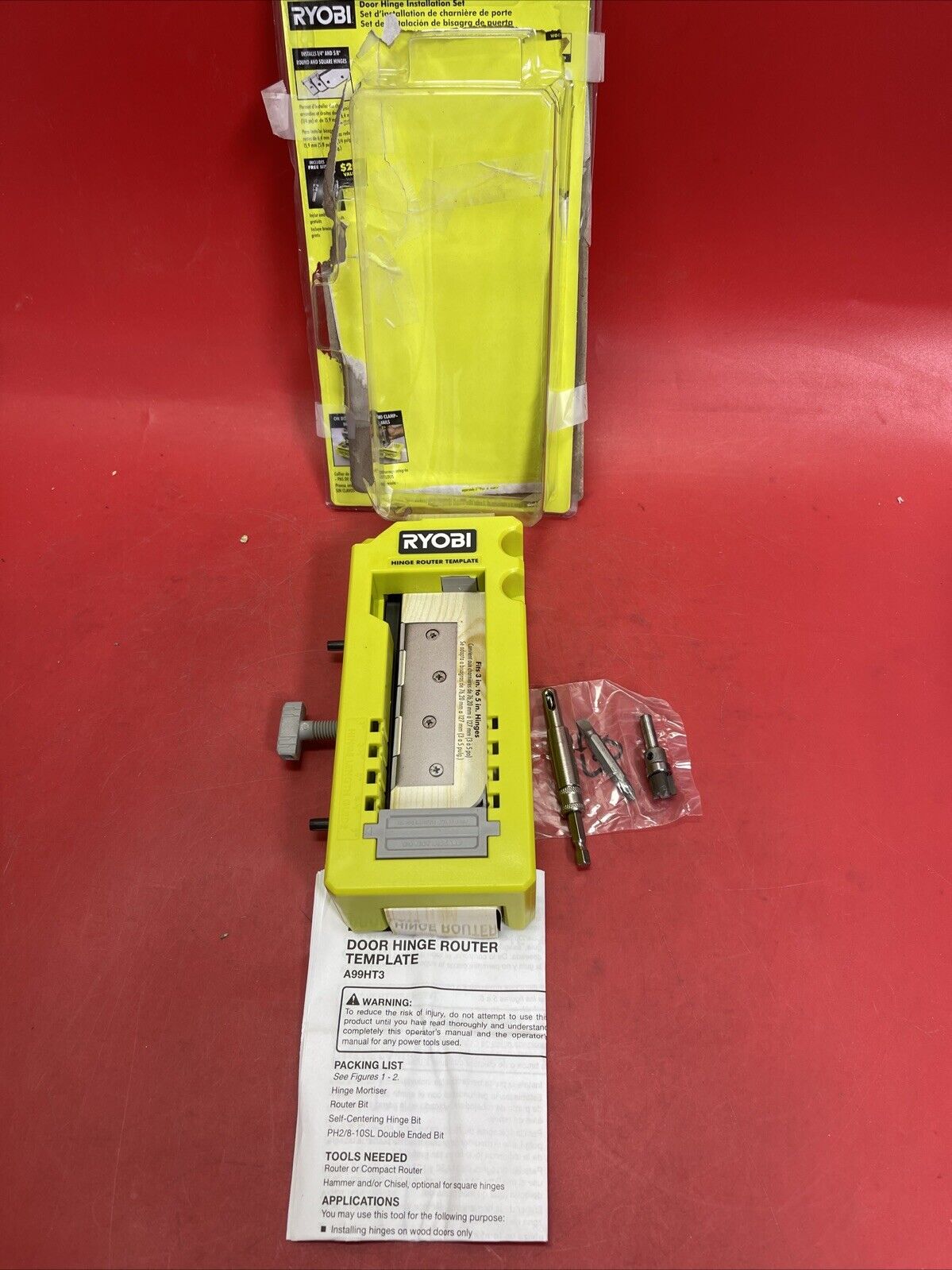 Ryobi A99HT3 Door Hinge Installation Mortiser Template