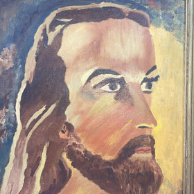 Vintage Jesus Christ Oli Painting Christian Wall Decor  18"x14" Frame
