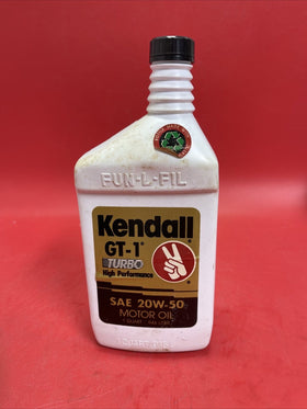 VINTAGE KENDALL GT-1 HIGH PERFORMANCE MOTOR OIL 1 QUART