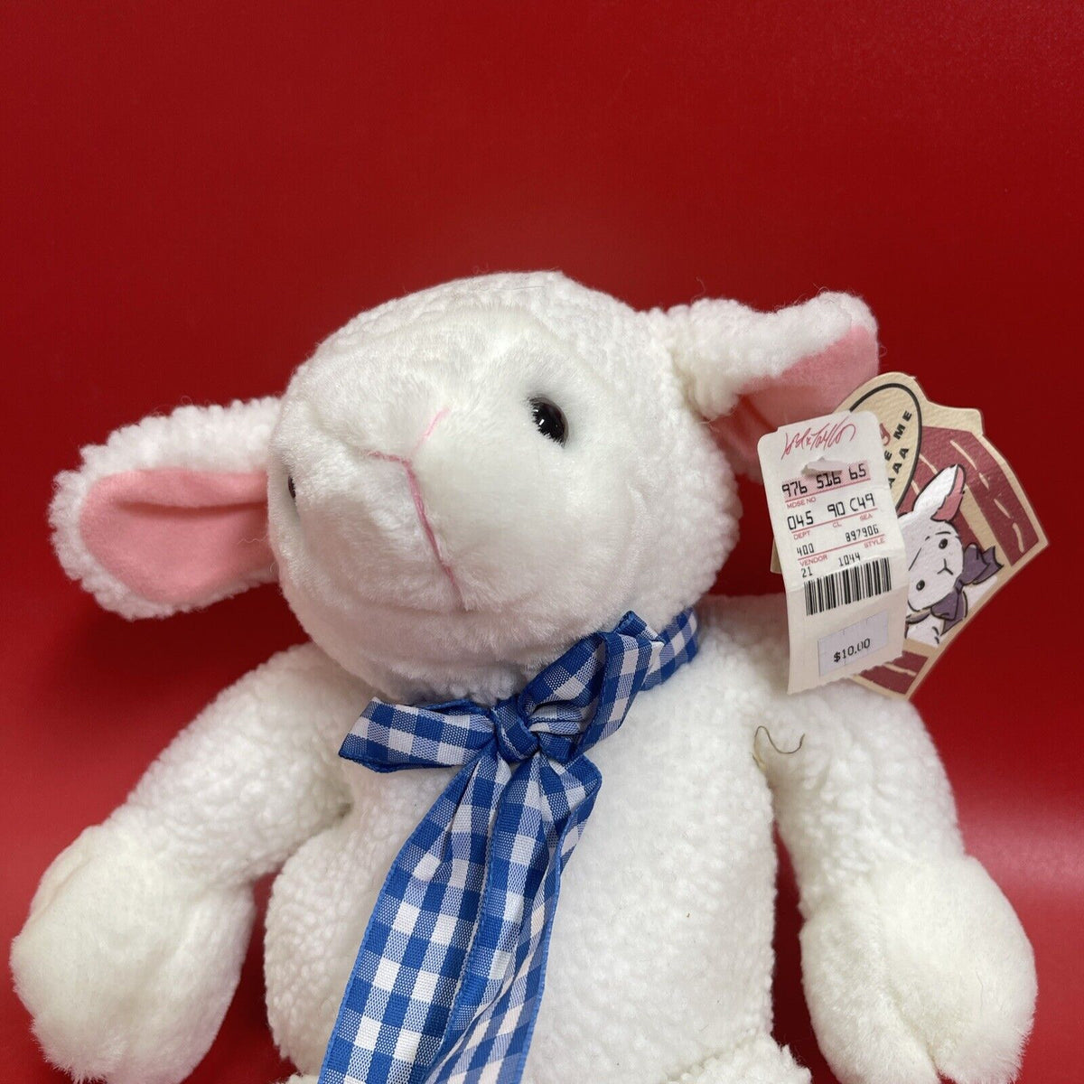 Vintage Sheep Plush Toy:Hi!I’m Lucy Squeeze Me I Baaa