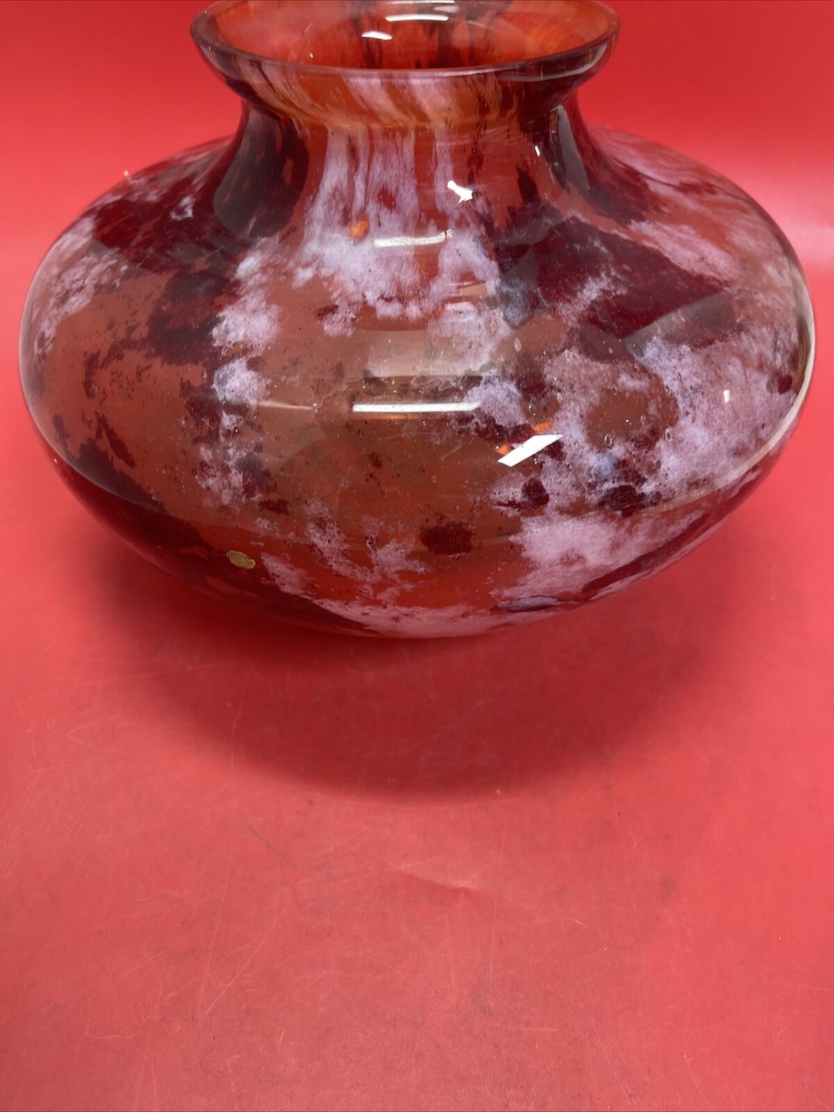 VINTAGE Blown Glass VASE ~8.5x 8.5”