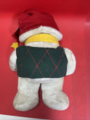 Holiday Snowman White Plush International Bazaar w/ Hat Scarf Vest 18" 