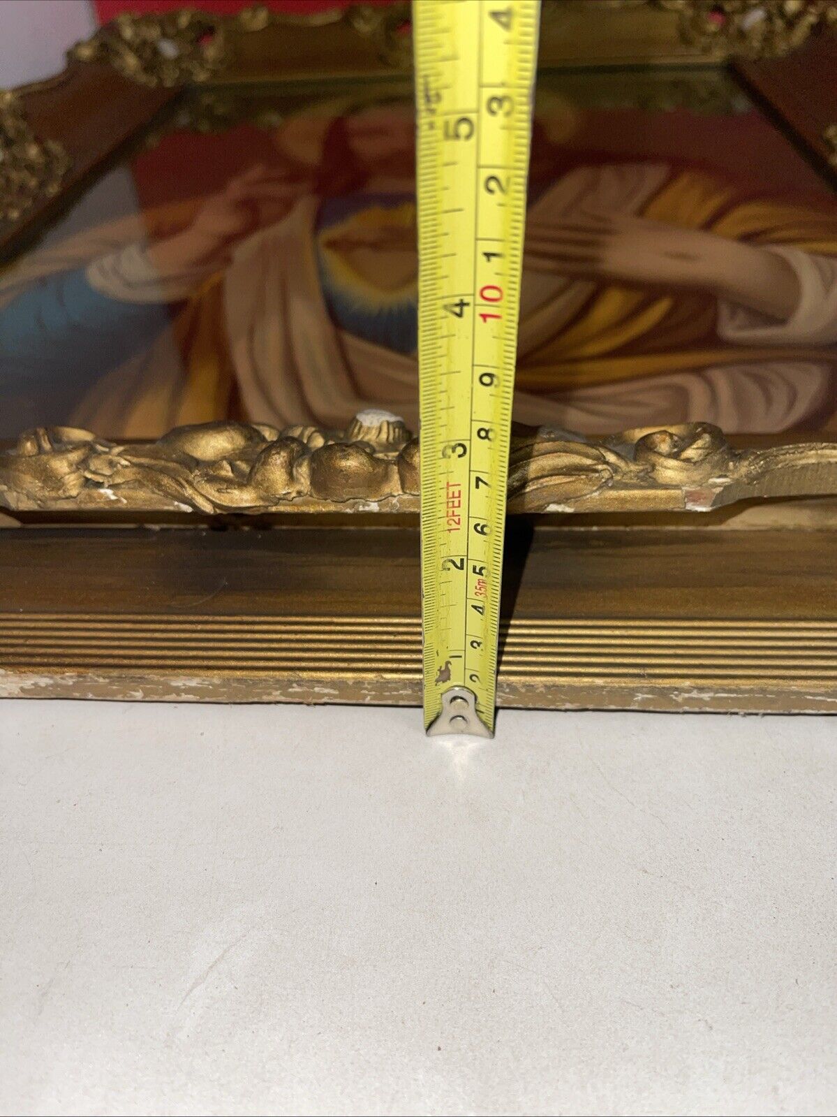 GLORIOUS ANTIQUE NUNS CONVENT FRAMED SACRED HEART JESUS 27" x 23”