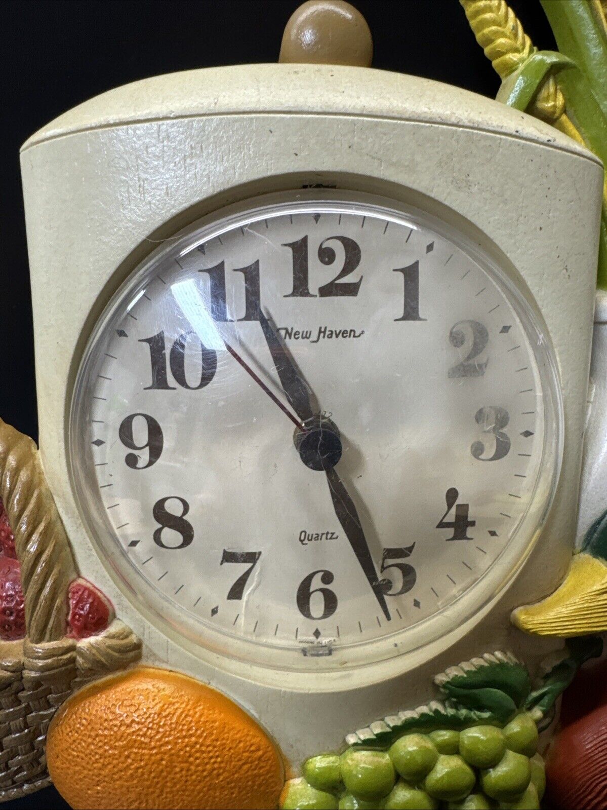 Vintage 15” Mallard Duck & Fruit Clock Haven Quartz Burwood Products/ Works