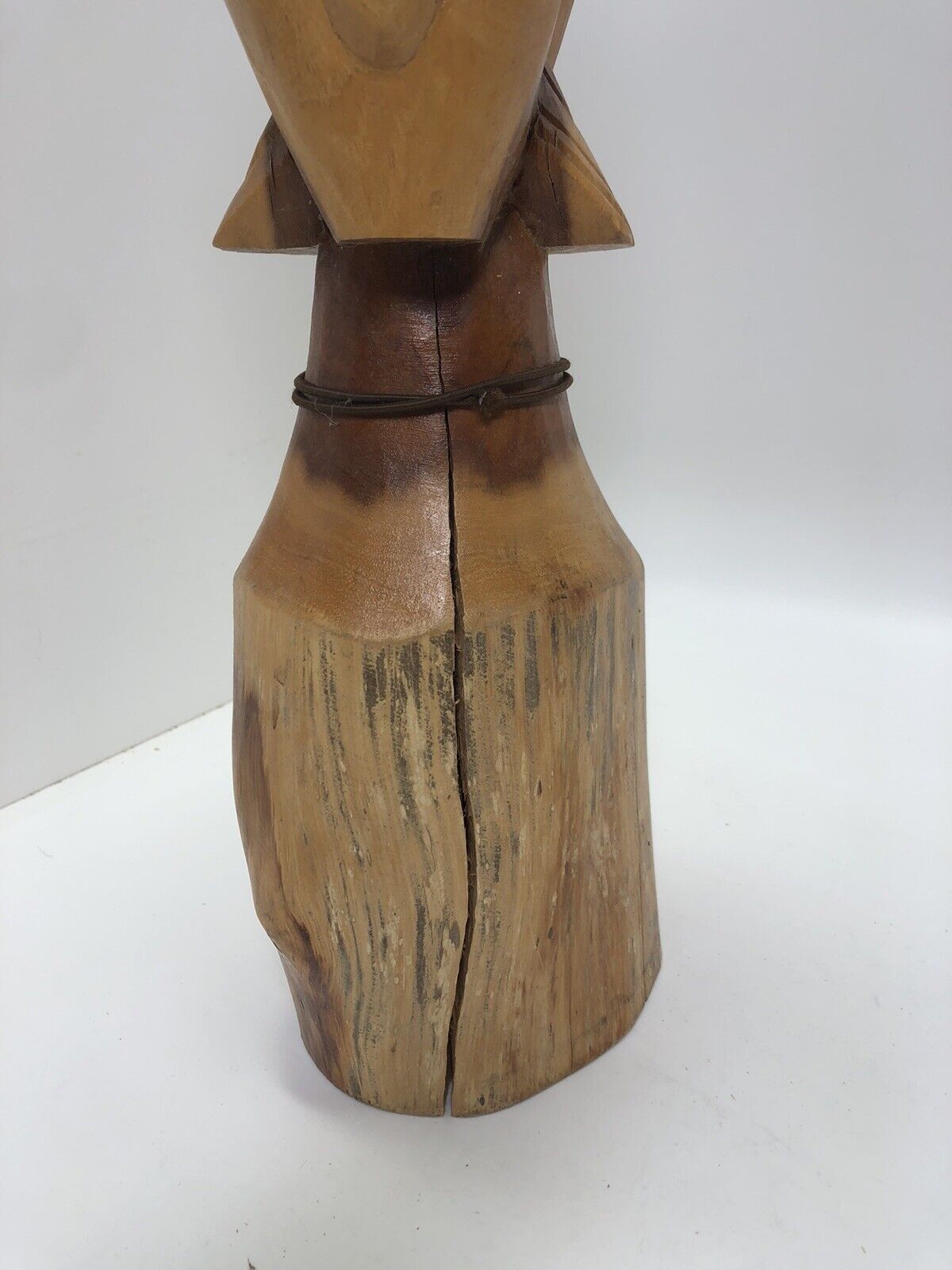 Vintage Folk Art Hand Carved Wood Woman Ethnic