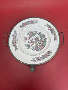 Antique Tree Pattern Warming Plate 9 1/4”