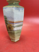 Antique Nippon Morimura Hexagonal Landscape Vase 7.75"