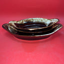 Vintage Set Of 3 Pfaltzgraff Brown Drip Glaze Au Gratin Dishes