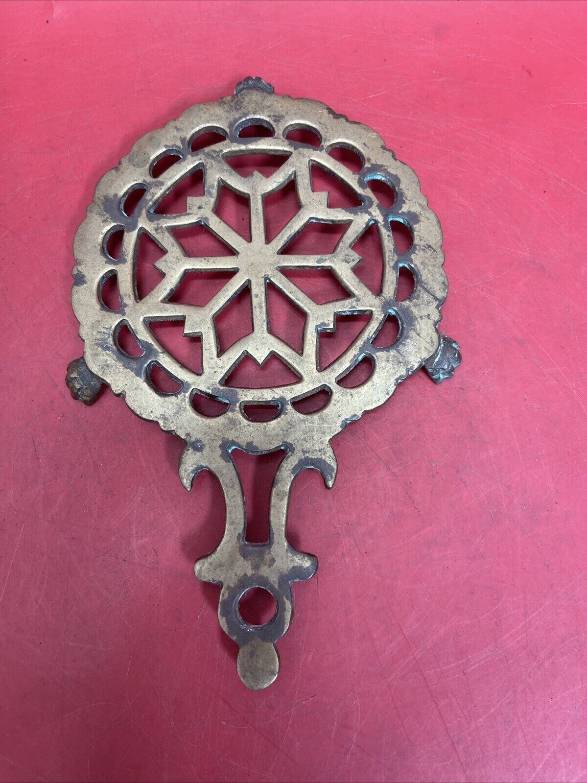 Vintage Brass Trivet with Pattern Lot 3 #8