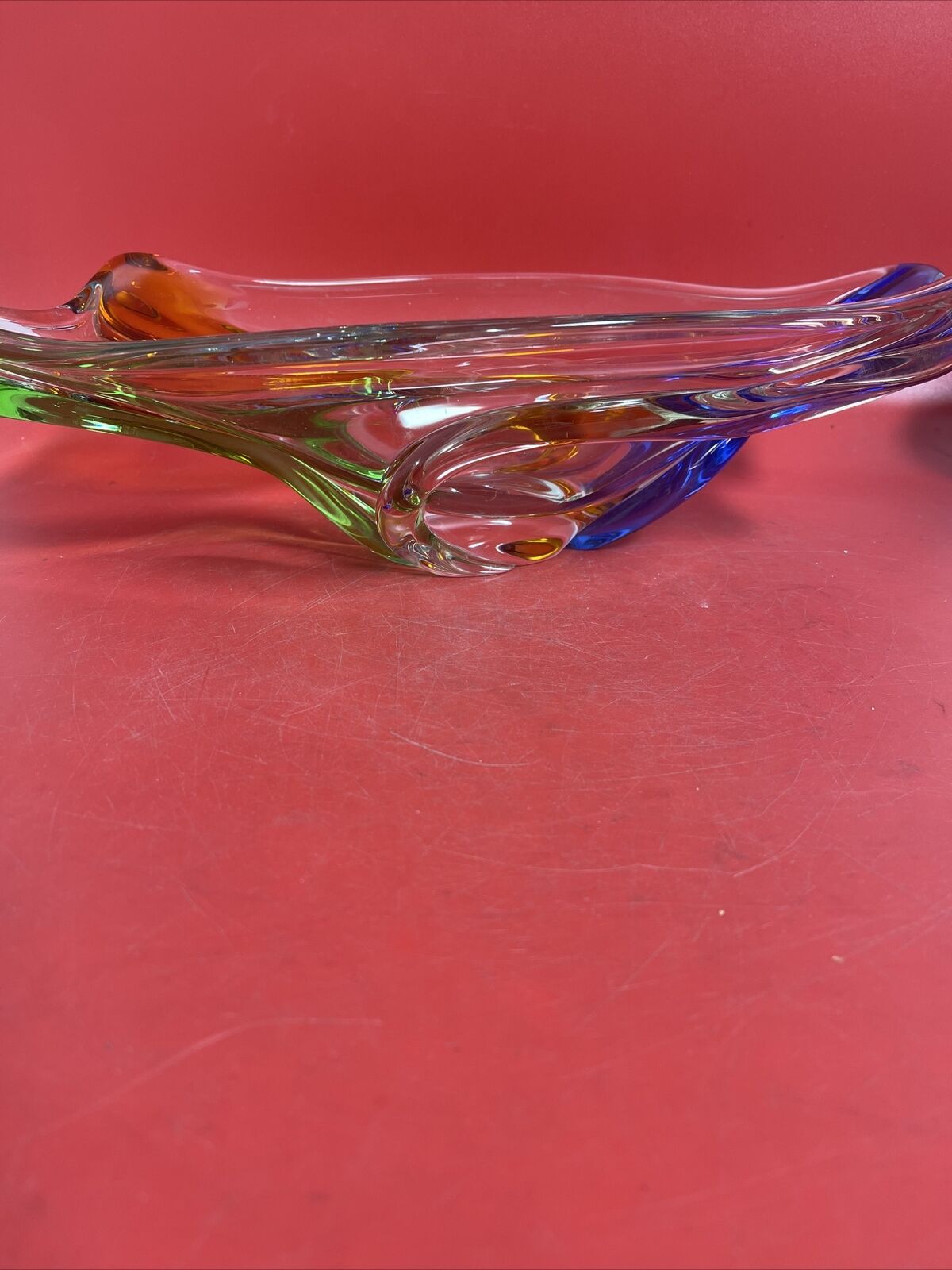 Vintage Mstisov Glassworks Czech Art Glass Bowl Rhapsody Collection