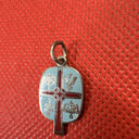 Vintage Sterling Silver Cross IC XC Nice Bible Light Blue Enamel