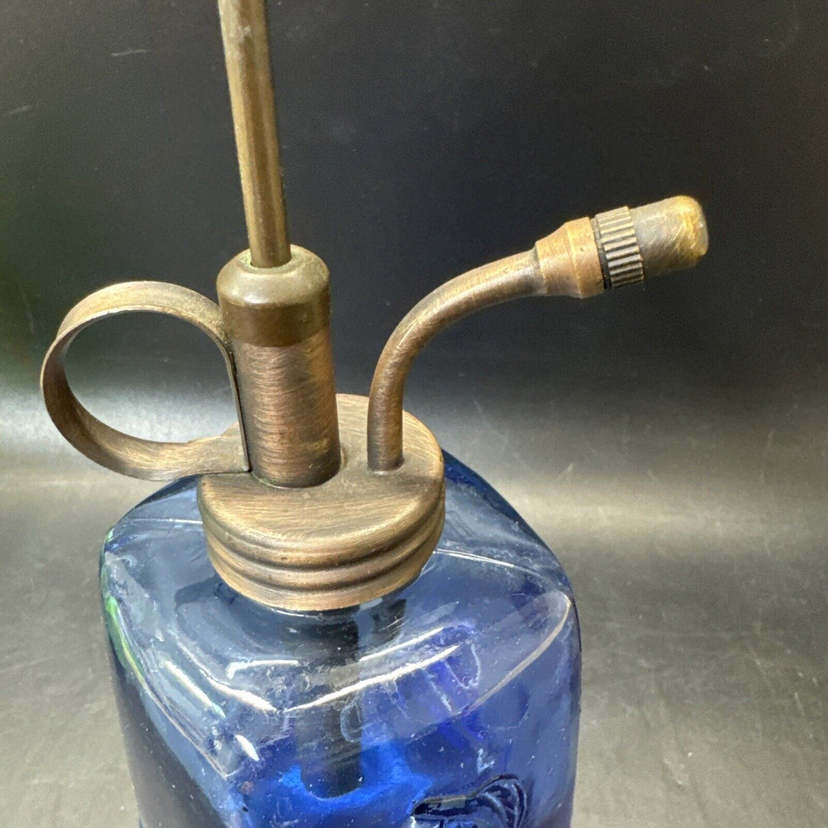 Vintage Blue And Green Glass Perfume Bottle/ Lot Of 2