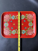 Vintage Wood Serving Tray Japan Hand Painted, Made In Japan