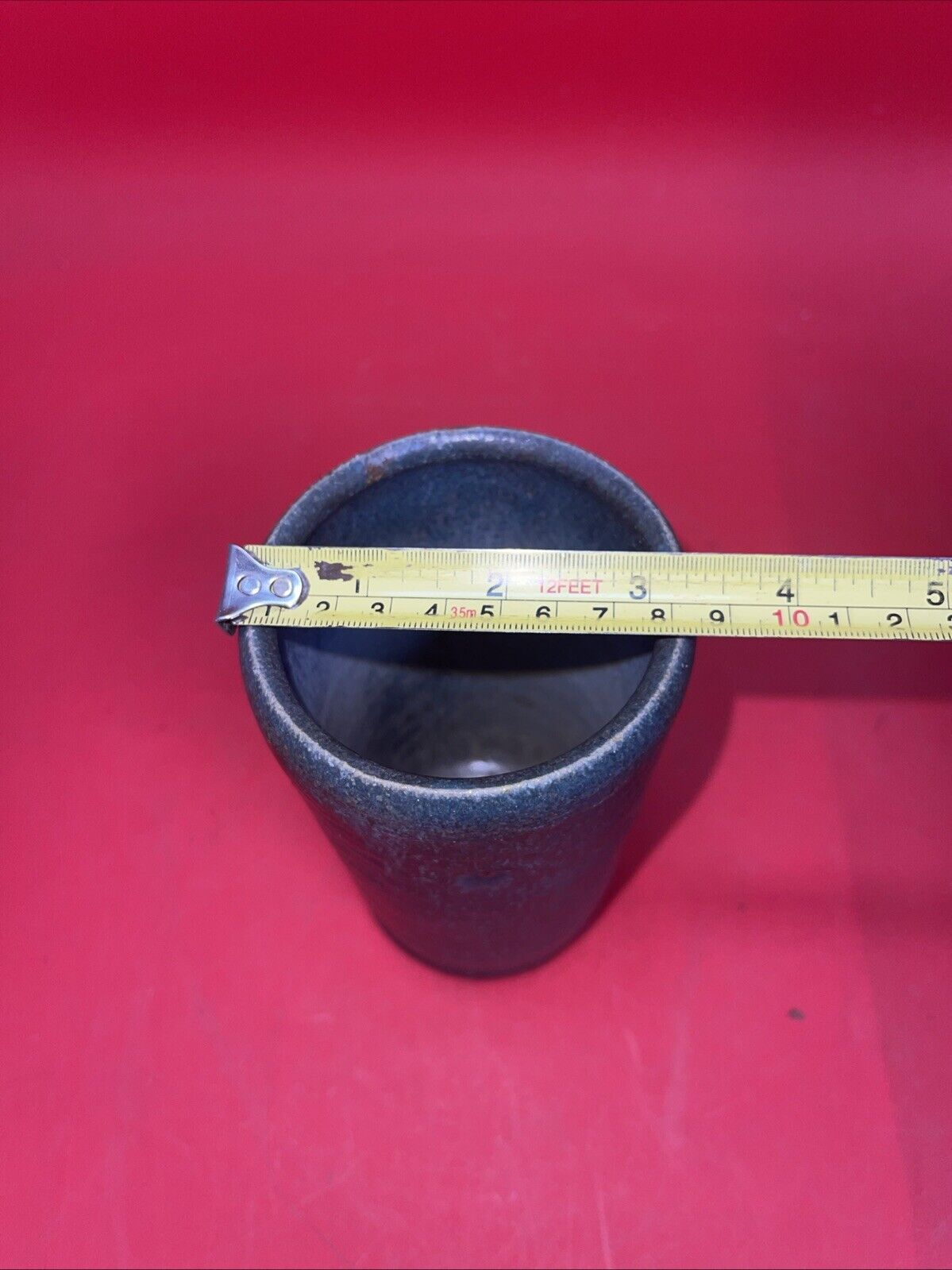 Studio Art Pottery Stoneware Vase Artist Signed Hand Thrown Vintage 6”H