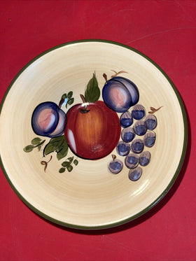 Set of 4 Hand Painted Gibson Everyday Bowls, Apple, Plum, Grape 6 1/4”