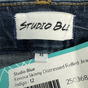STUDIO Blue Kenova Skinny Distressed Rolled Jeans - Indigo, 12, Sz 31