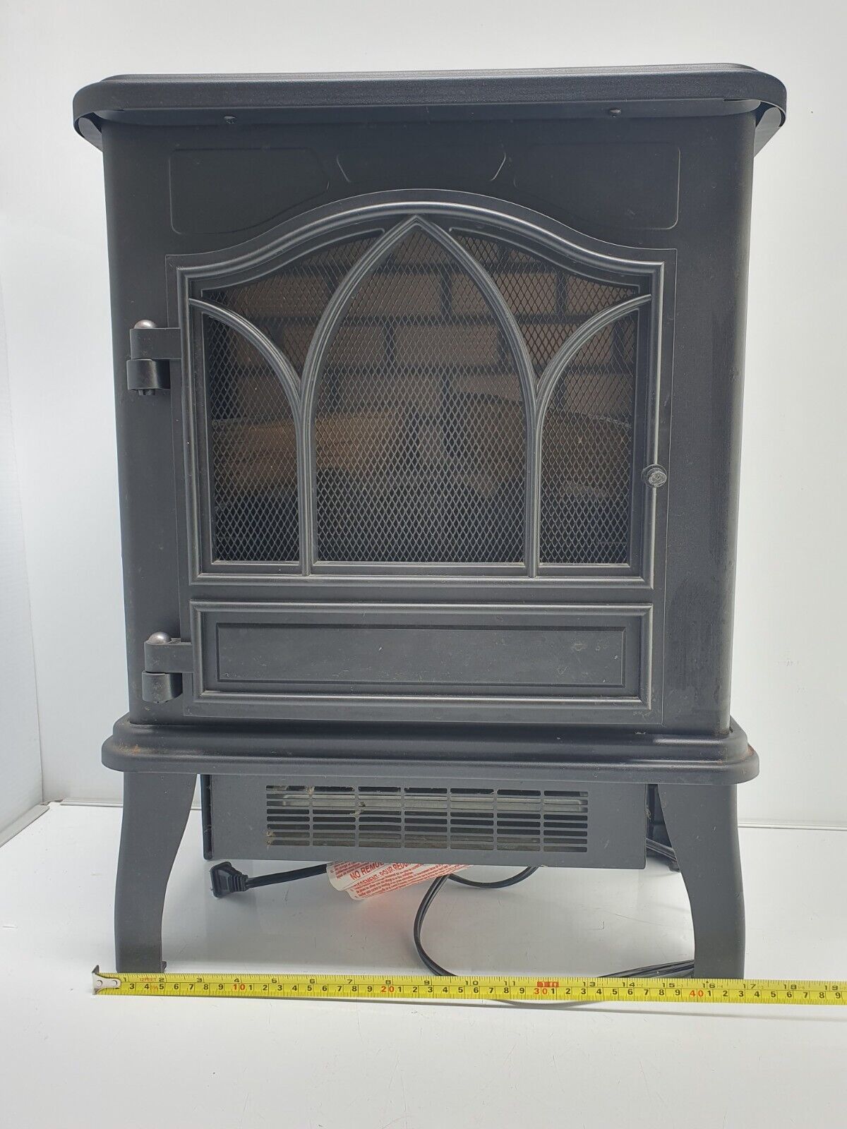 Mainstays Space Heater Faux Fireplace Electric Plug In 23”× 17”×9”/Black