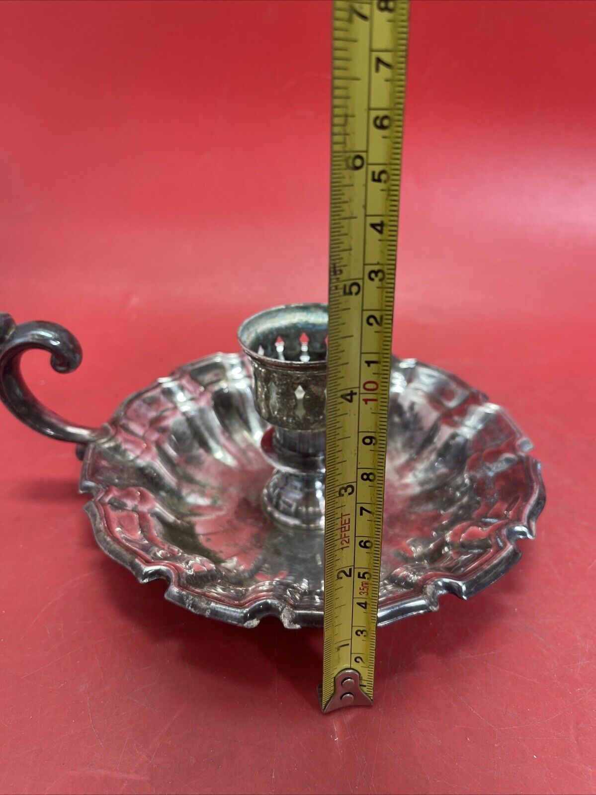 Towle CANDLE HOLDER, Silver Plate, Unpolished, 7”