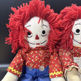 Vintage Raggedy Ann And Andy Handmade Dolls 25”/ Lot of 2