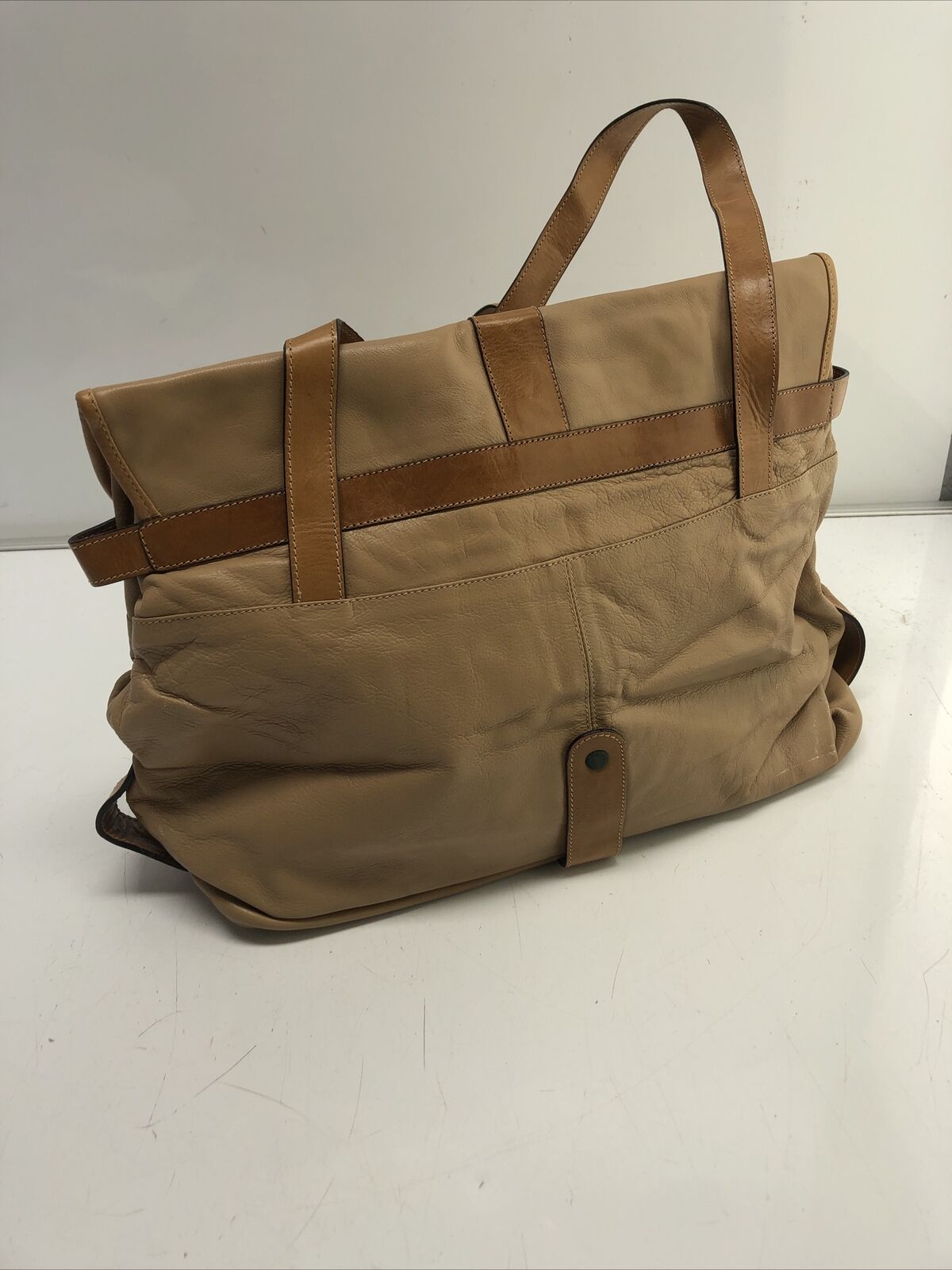 Bettina Light Brown Leather Satchel Handbag