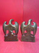 Pair of Patriotic JFK Reproduction Bronze Eagle Bookends (Damage)