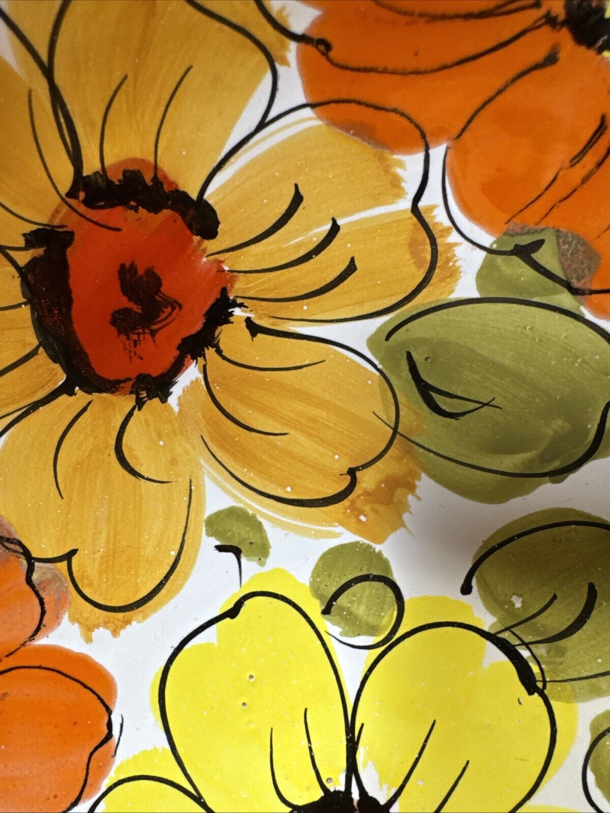 Vintage Floral Serving Bowl 10’/ Italy
