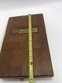 Vintage L.E. Mason Old English Letter Coaster Badge Set Silent Buttler Disc +Box