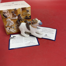 Royal Copenhagen Figurine, Foxterrier Terrier Playing With Ball