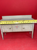 Dollhouse Furniture Vintage Rare Wooden FVC Gray Dining Table 2 Sideboards Chair