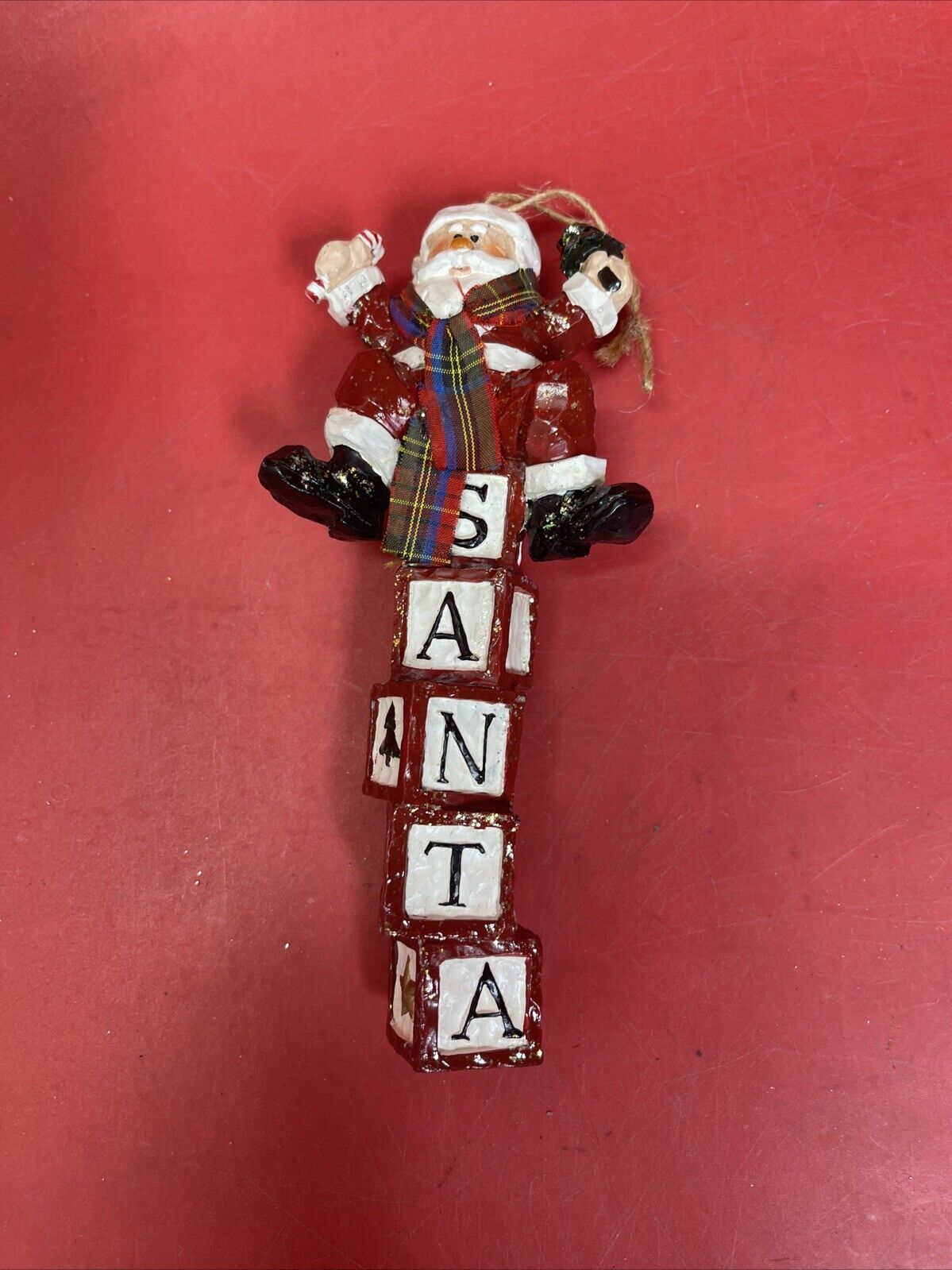 Vintage Santa Ornaments Resin Set Of 11