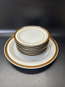 Vintage MSI Brown Monterrey 7 Bread & Butter Plates 6 1/4 in And 1 Dinner 10.5in