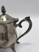 Antique Silverplate Coffee/Tea Pot Footed Hinged Lid - Pretty