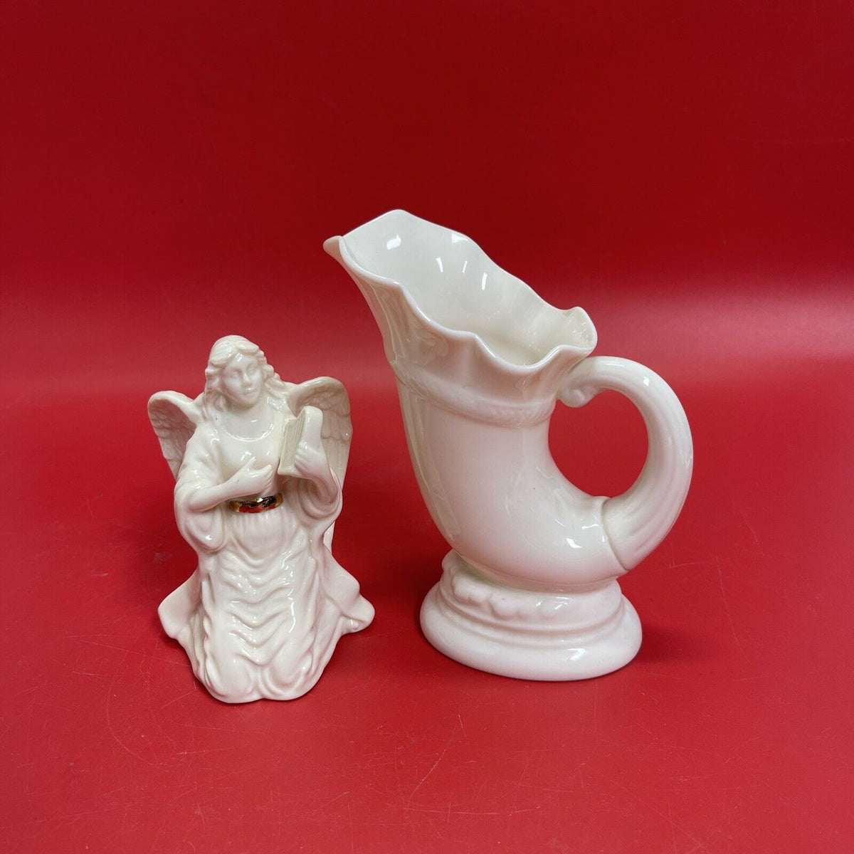Lenox Horn of Plenty Collection Vase & Angel With Lyre